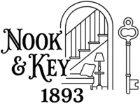 logo of nook and key 1893 with stairwell nook and skeleton key for Nook and Key 1983 in Anna, IL